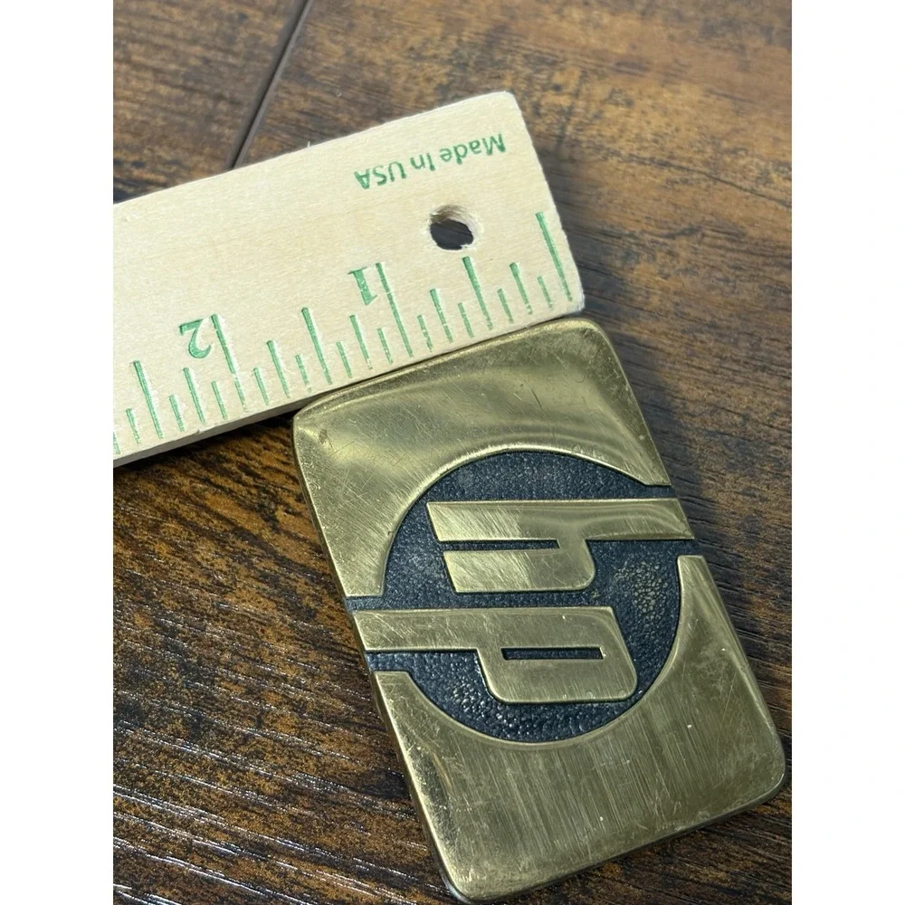Hewlett Packard Computers Belt Buckle Vintage HP Brass USA Made Jack Nadel